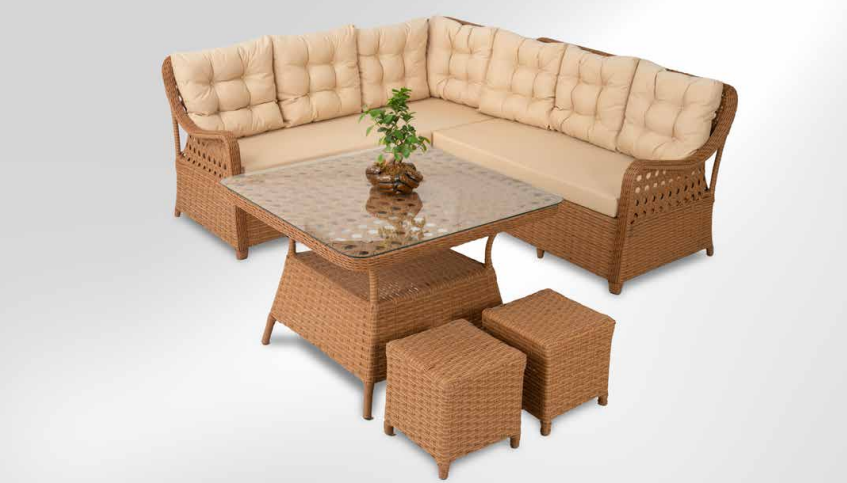 Lidya Rattan Köşe Takımı Kahve Lidya Rattan Köşe Takımı Kahve